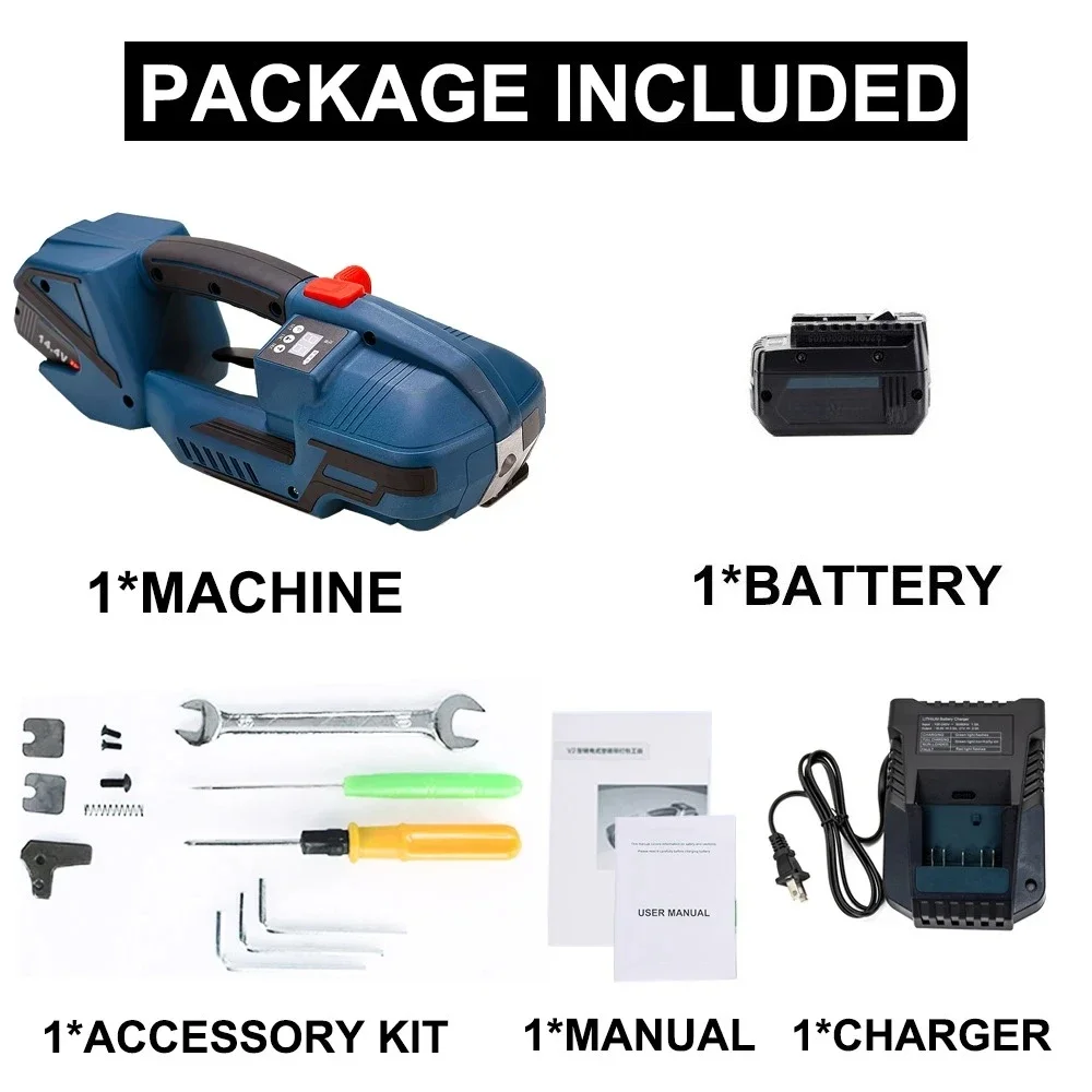 2026 New V2 Portable Electric Strapping Machine, Hot Melting Baler for 13-16mm PET PP Strap Packaging Tool