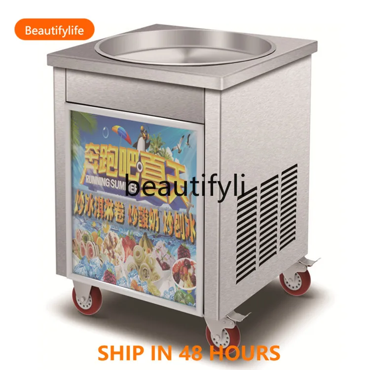 

Temperature Control Square Pan Thai Style Fried Ice Cream Roll Machine Commercial Fried Ice Machine Fried Yogurt Machine HJ