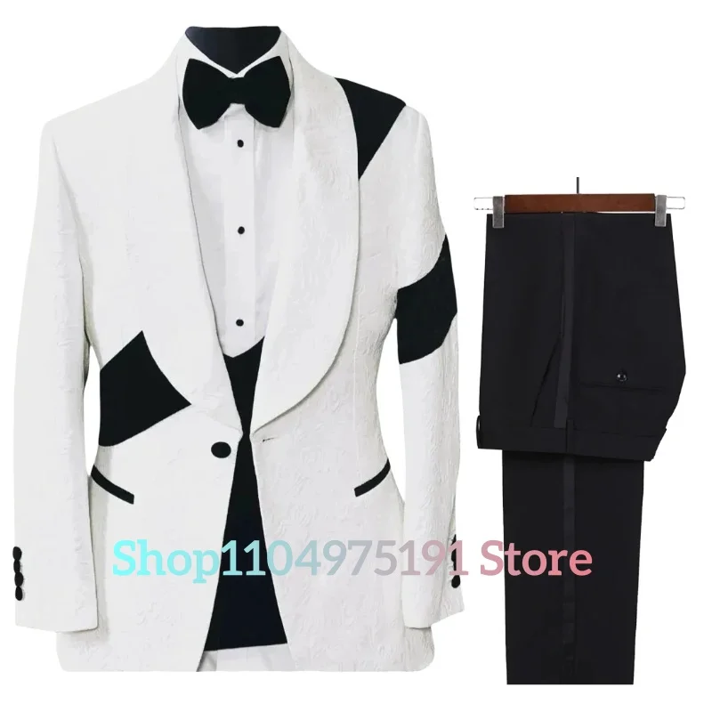 New fashion 3-piece Men's Suit ( Jacket+Vest+Pants ) Embroidered wedding tailcoat Celebrity Gowns  Evening Dress Graceful 2025