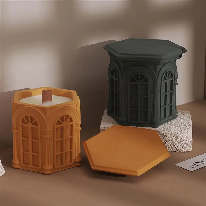 Roman Architecture Candle Jar Container Cement Mold Angel Cupid Plaster Storage Box Silicone Mold Pen Holder Plant Pot Mould