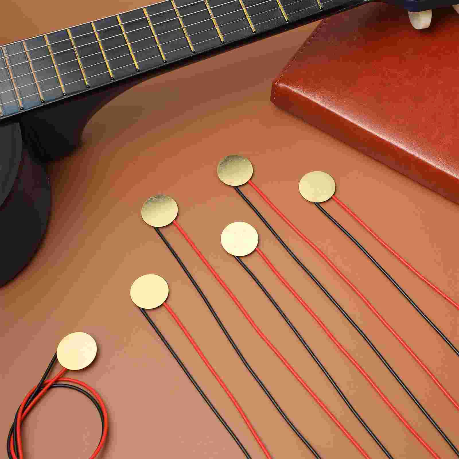 15 Pcs Guitar Pickups Acoustic Transducer Buzzer Microphone Piezoelectric Disc Contact Trigger