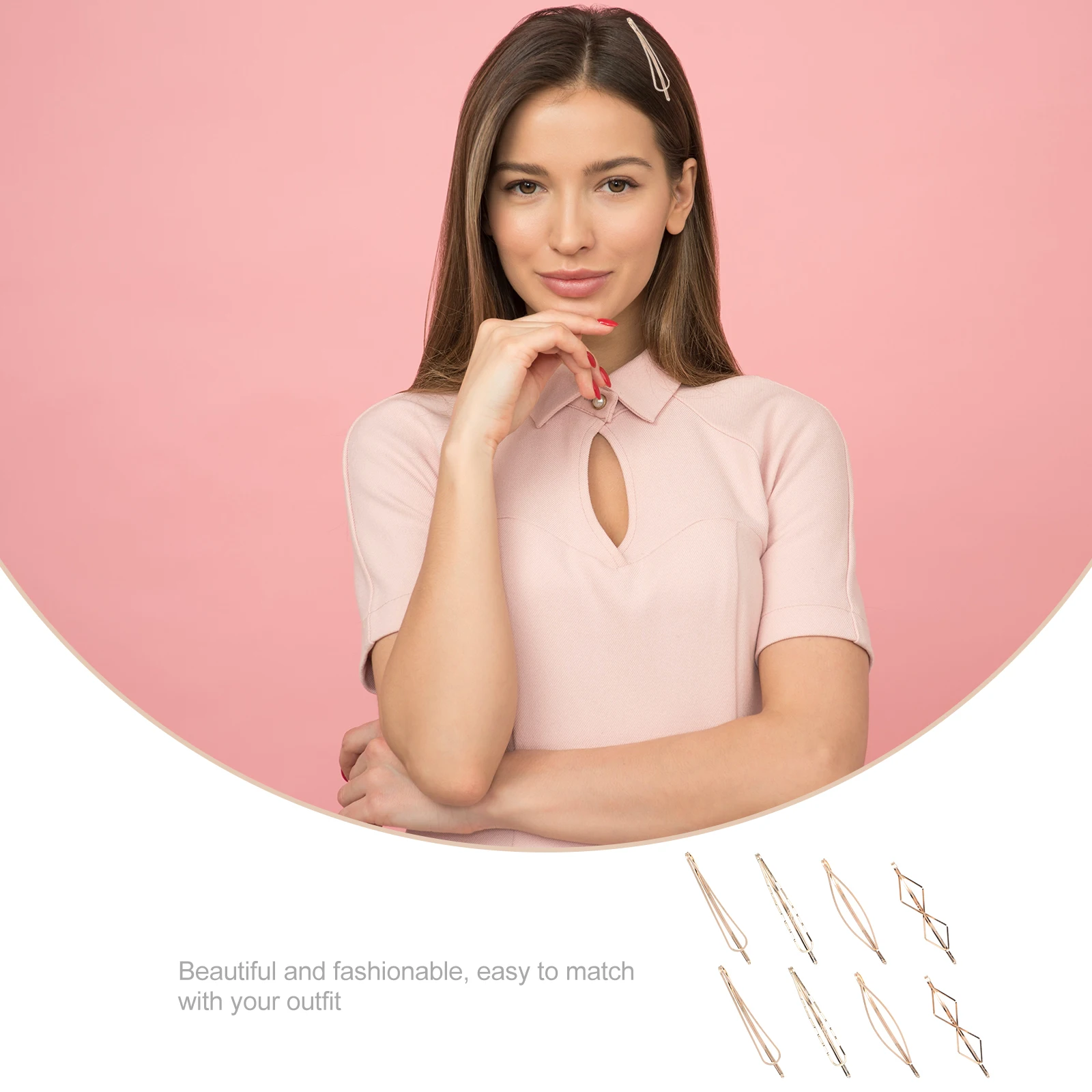 

8Pcs Gold Geometric Hairpins Exquisite Hair Clips Stylish Hair Accessories Girls Party Bobby Pin Girls Hairpins