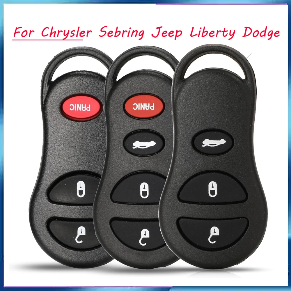 jingyuqin New Remote Car Key Blank Case Replacement For Chrysler Sebring Jeep Liberty Dodge Transmitter 3/4 Buttons Fob Shell
