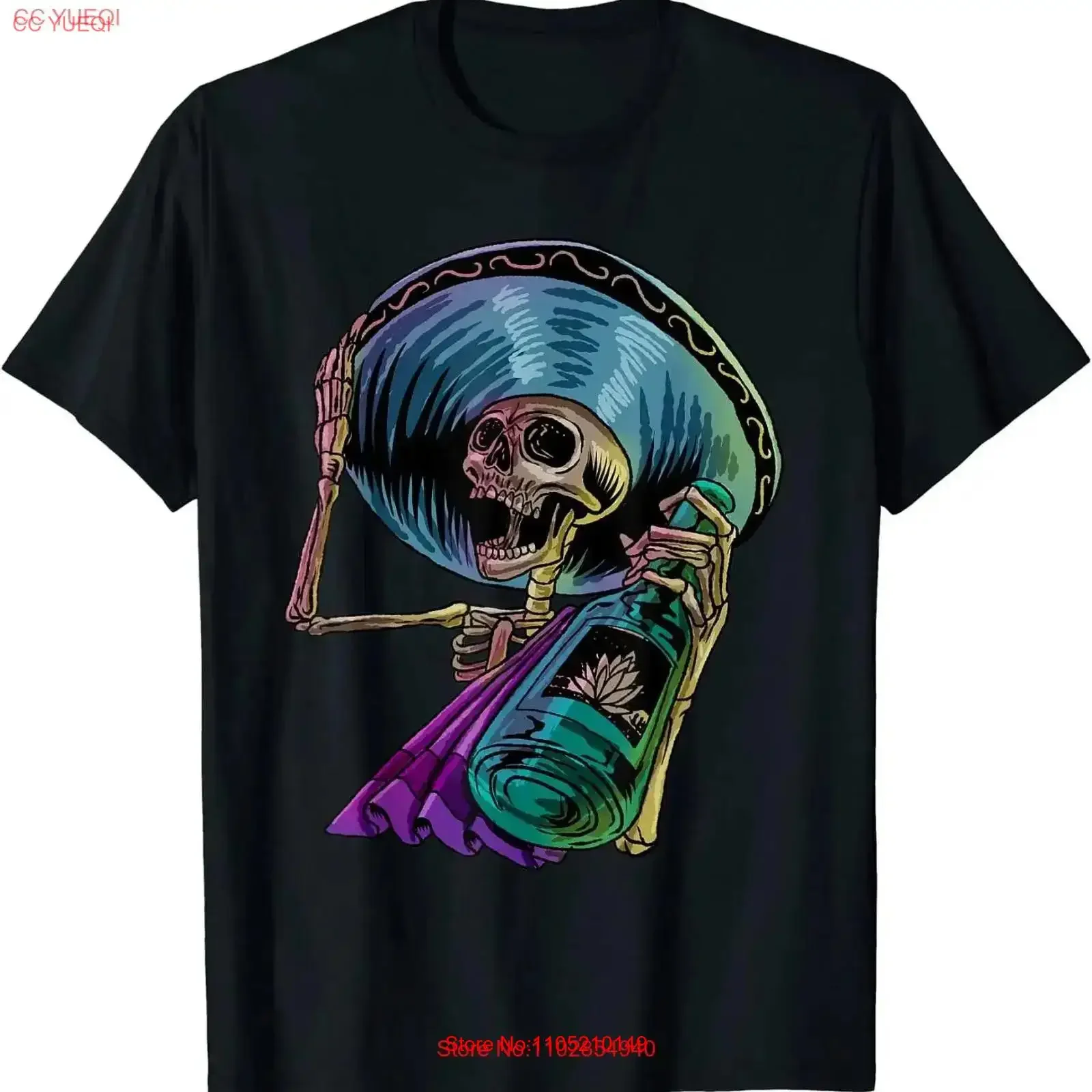 Camiseta con calavera mexicana Tequila Bandito Cool Skeleton Charro Idea talla S 5XL ropa de diseñador de moda lavada vintage transpirable