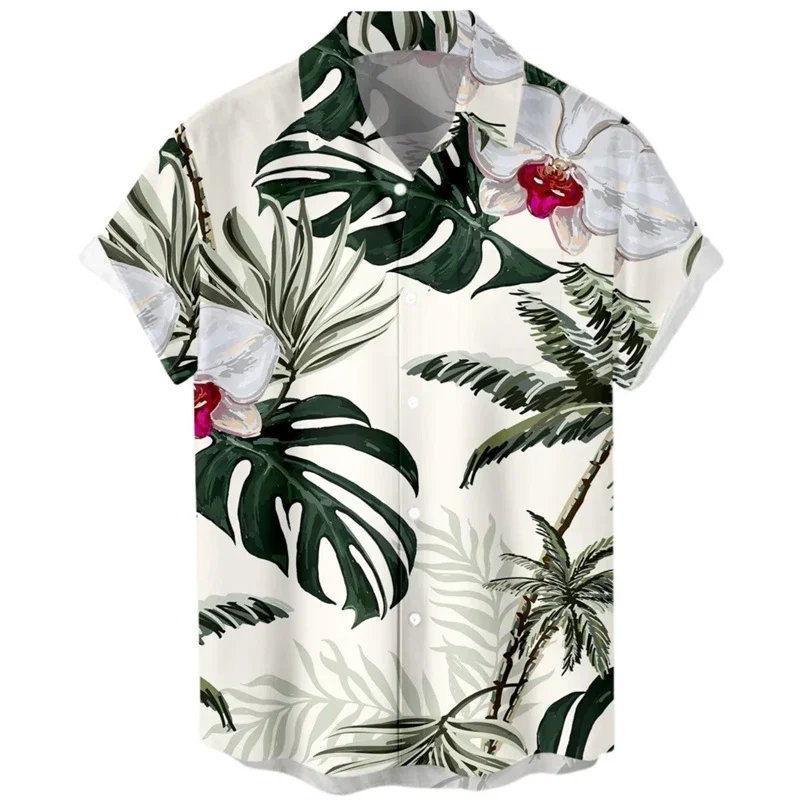 

Men's shirt printed lapel summer short-sleeved Hawaiian simple new style daily vacation breathable casual and comfortable