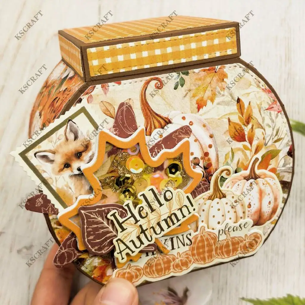 KSCRAFT Cookie Jar Box Cutting Dies Stencils for DIY Scrapbooking Decorative Embossing DIY Paper Cards
