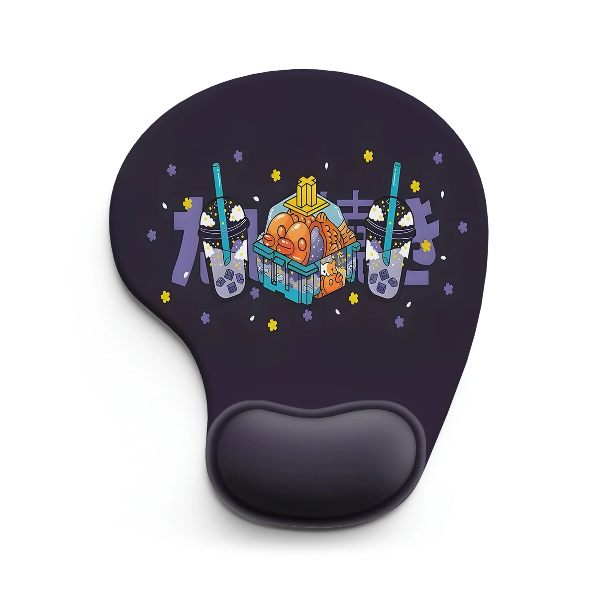 1pc Delicious Taiyaki Pattern Design Mouse Pad Ergonomic Soft Anti-Slip Wrist Rest Support Mat Computer Mouse Pad For Office PC