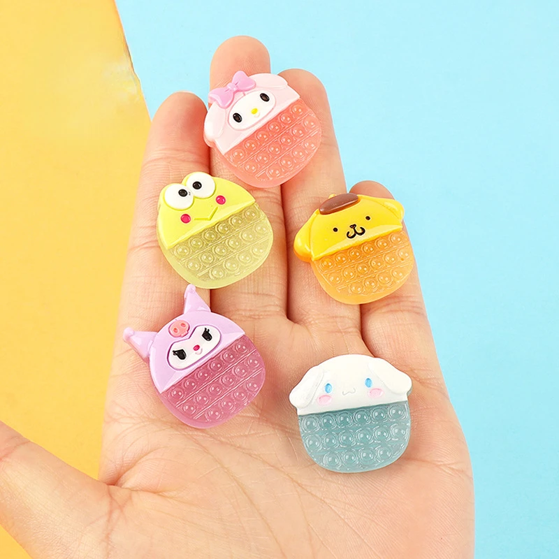 10pcs Cartoon Kawaii Mini Resin Animal Bubble Toy Crafts Accessories Materials Embellishment Flatback Charm Figure Scrapbook Diy