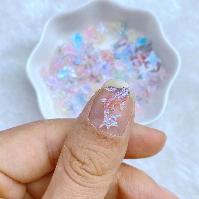 100 szt. Kawaii Cartoon zwierząt delfiny, złote rybki cyrkonie do paznokci klejnoty brokat Scrapbooking biżuteria DIY ozdoba akcesoria — zdjęcie 7