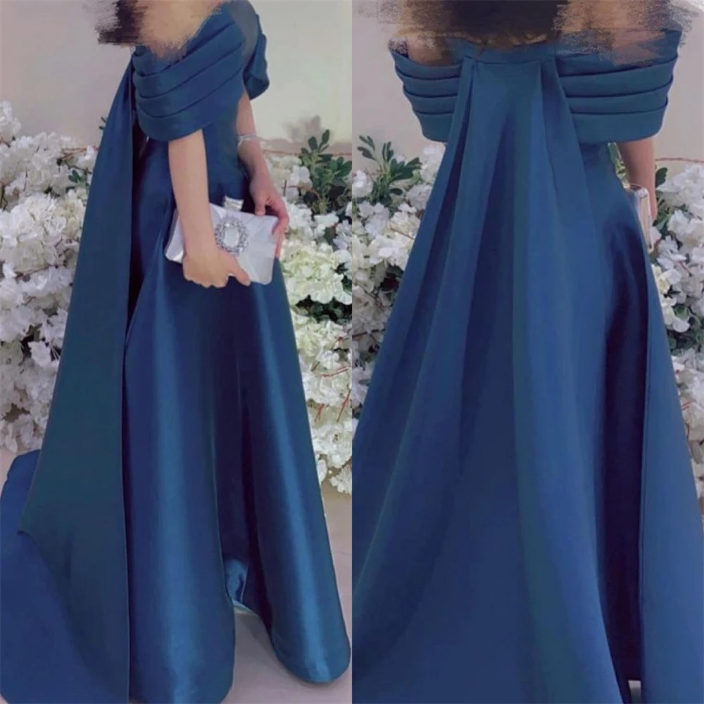 Customized Prom Dresses Elegant Off-the-shoulder A-line Celebrity Fold Draped S Occasion Evening Gownvestidos de gala 프롬드레스