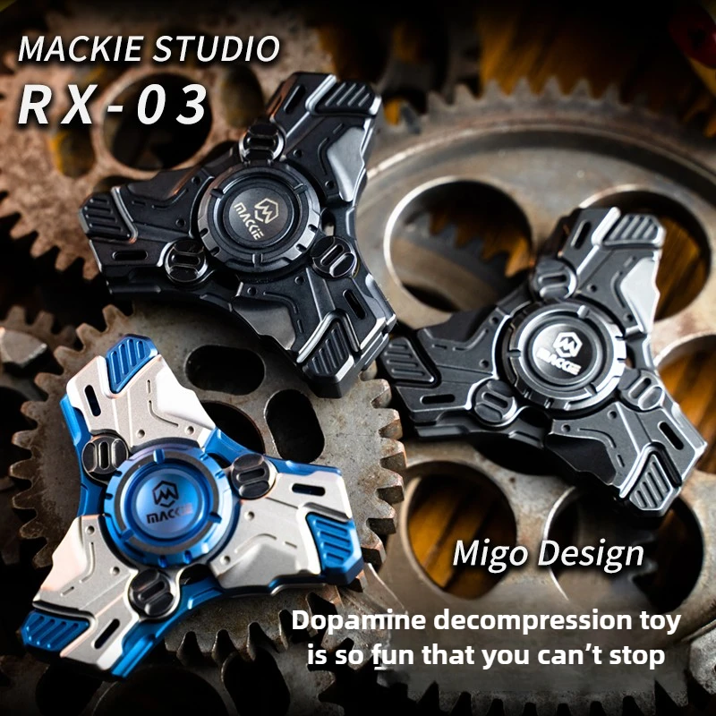 

Mackie EDC Новый RX-03 Трехлистный черный Технология Механический металлический гироскоп на кончиках пальцев Декомпрессионная настольная игрушка
