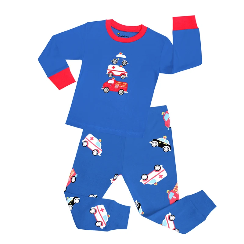100 Cotton Boys Pajamas Sets 2pcs Children's Sleepwear Kids Clothing Sets Toddler Baby Nightwear Pajama Suits for 2-8 Years