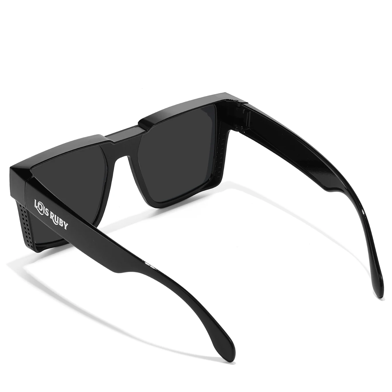 Übergroße quadratische Sonnenbrille für Herren, passt über die Gläser, kurzsichtige Brille zum verschreibungspflichtigen Tragen, Fahren, Angeln, Fahrradbrille – Detail 7