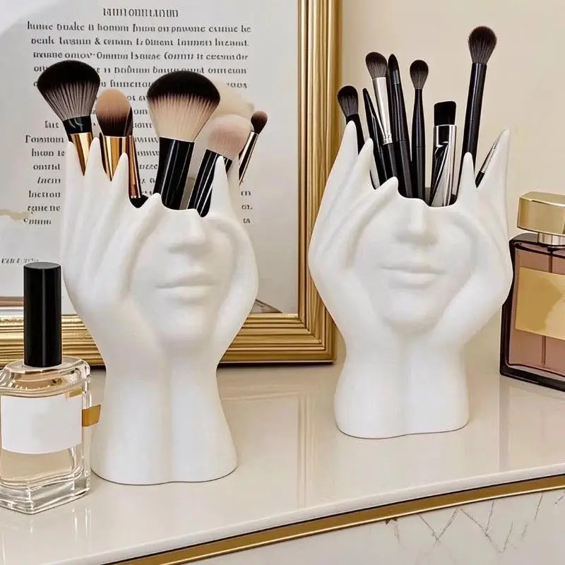 1Pcs Desktop Multifunctional Storage Pen Holder Creative Human Body Art Styling Office Supplies Makeup Brush Holder Decor