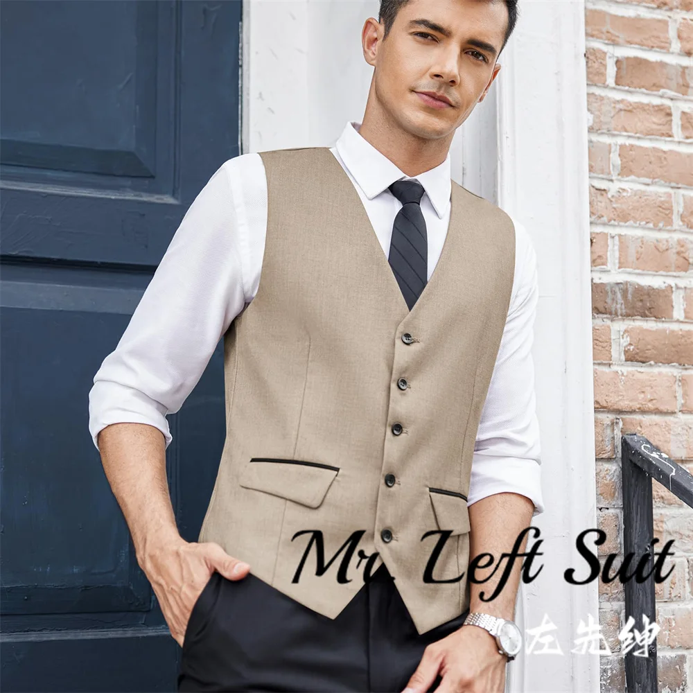 Men\'s Business Suit Vest Slim Fit Dress Vest Wedding Waistcoat High-quality Design Suit Vest High-end Male Vest