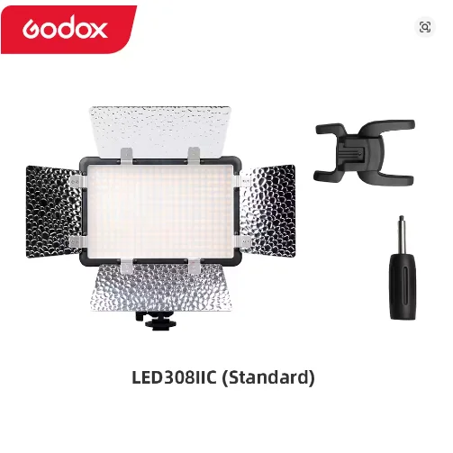 Godox LED308C II LED308 3300K-5600K LED-videolamp voor DV-camcordercamera + NP770 4400Ahm batterij en oplader