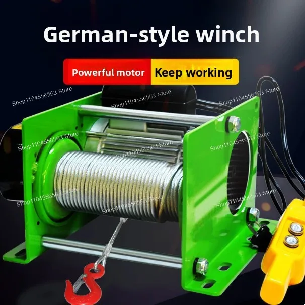 

980W/1400W Wire Rope Hoist With Wireless Remote Micro Electric Hoist Electric Winch 220V 400kg/600kg