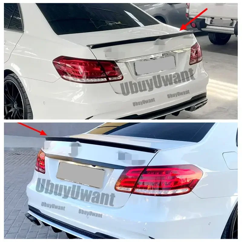 for E Class W212 4-Door Sedan Real Carbon Fiber Trunk Spoiler 2010 - 2016 E200 E220 E250 E300 E350 E400 E500 E63 AMG