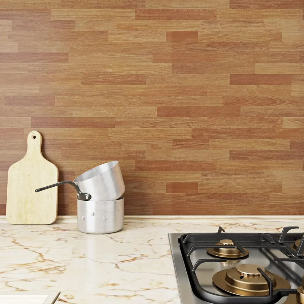 Peel and Stick Light Wood Butcher Block Countertop Contact Paper, 36x197 Inches Wide for Kitchen Counters