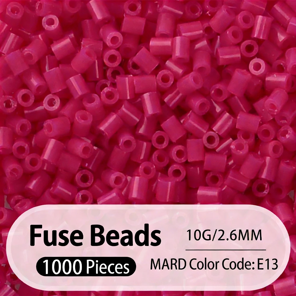 2.6mm Bulk Pink Color Series Perler Beads Refill Pack - 1000/5000pcs Fusible DIY Art Craft Fuse Beads for Mosaic Puzzle Kits
