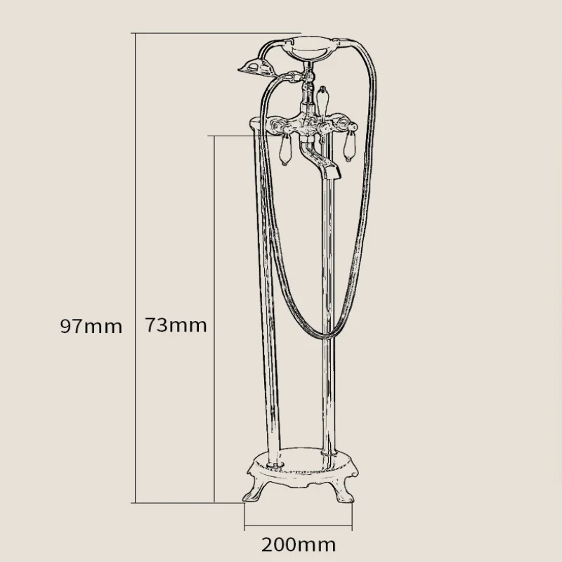 الذهب الهاتف نمط صنبور حوض استحمام النحاس الطابق الدائمة خلاط حوض الاستحمام الكروم حوض استحمام صنبور خلاط حوض الاستحمام حوض صنبور المياه
