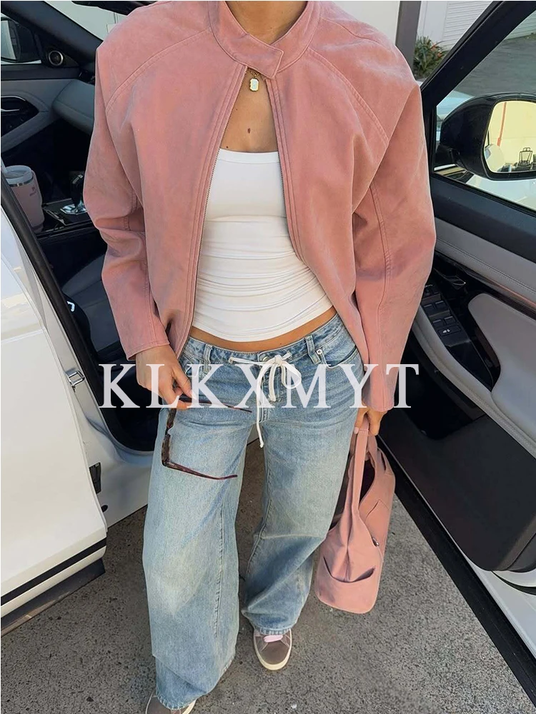 المرأة سترة أنيقة تحمل شعار لعبة البيسبول 2025 خريف شتاء جديد بلون طويل الأكمام سستة التلبيب سترة قصيرة المرأة هايت الشارع الترفيه معطف #5