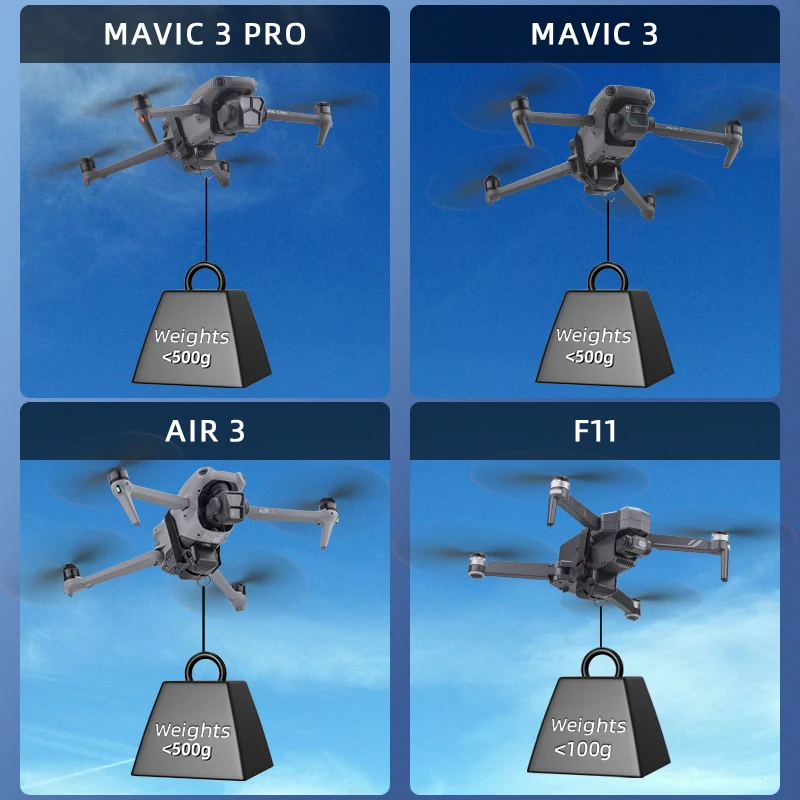 BRDRC Airdrop System per DJI Mini 4K/Mini 4 Pro/Air 3/Mini 3 Pro/Mavic 3/Mavic Pro Drone lanciatore pesca Life Rescue invia regalo