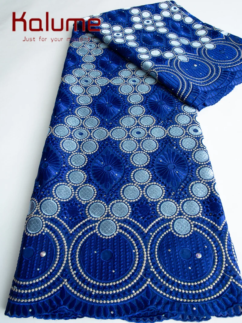 Luxury Lace Austria Cotton African Polished Fabric Swiss Lace Cotton Embroidery Lace Fabric For Men's Clothing Material F3809