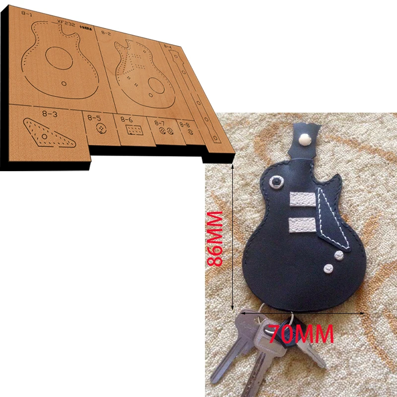 New Japan Steel Blade Wooden Die Guitar key bag Wallet Leather Craft Punch Hand Tool Cut Knife Mould Key bag mold