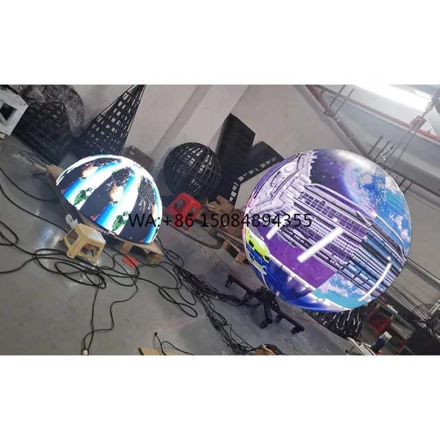 Hot Selling 3D Full Color Spherical LED Display P2 P2.5 Curve LED Sphere Ball Screen For Indoor Visual Advertising