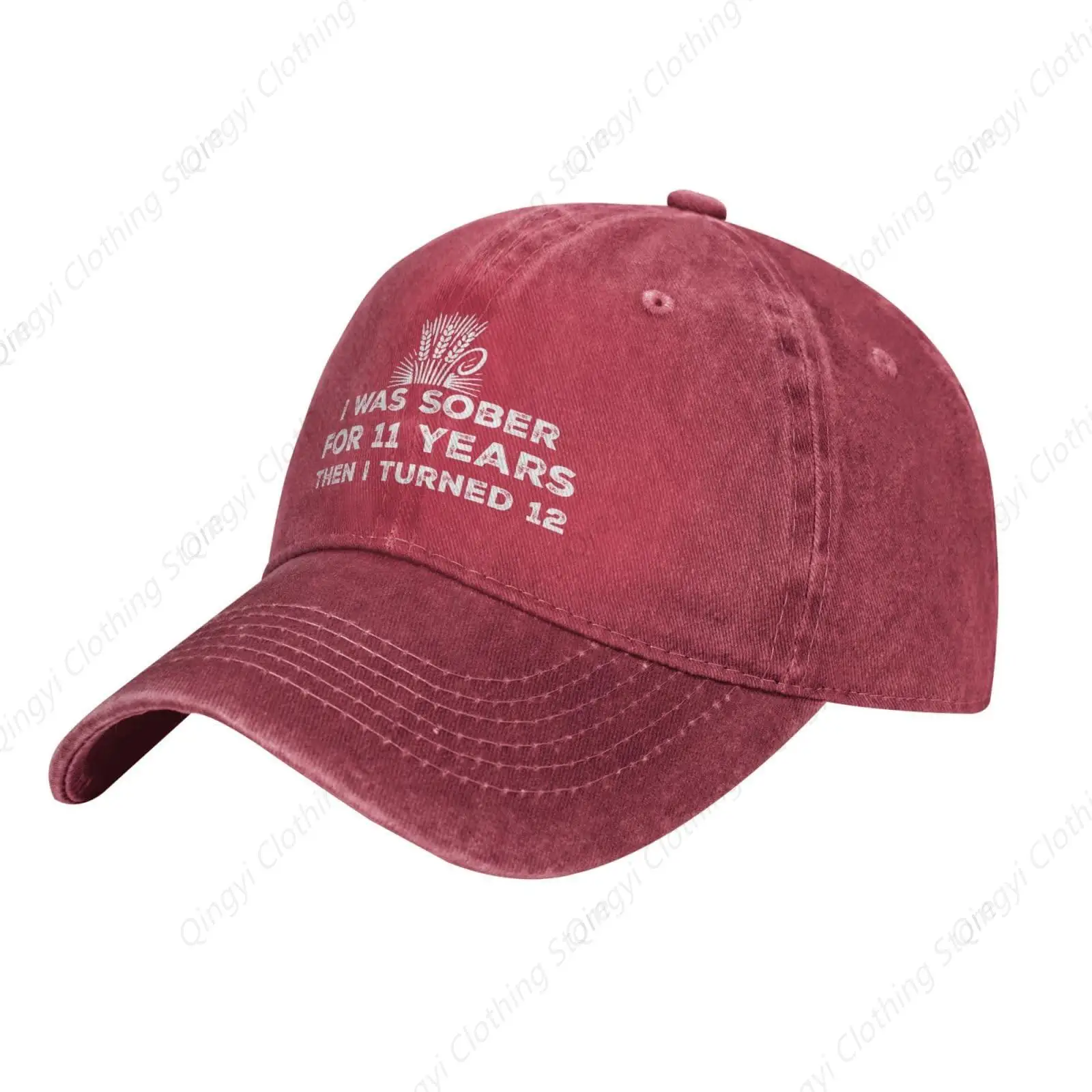 Funny Hat I was Sober for 11 Years Then I Turned 12 Hat for Women Dad Hat with Design Hat Red