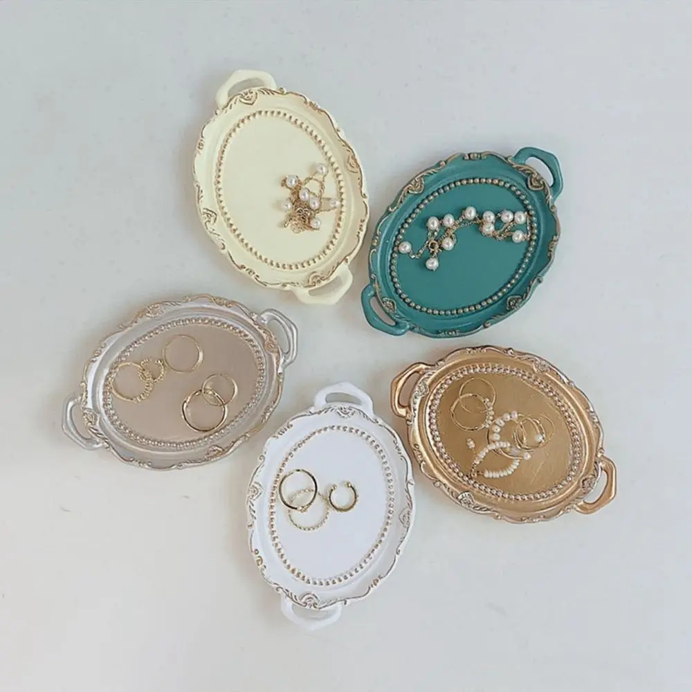 

New Nordic Decorative Jewelry Plate resin Photo Props Jewelry Dish Mini Retro Jewelry Display Tray Jewelry