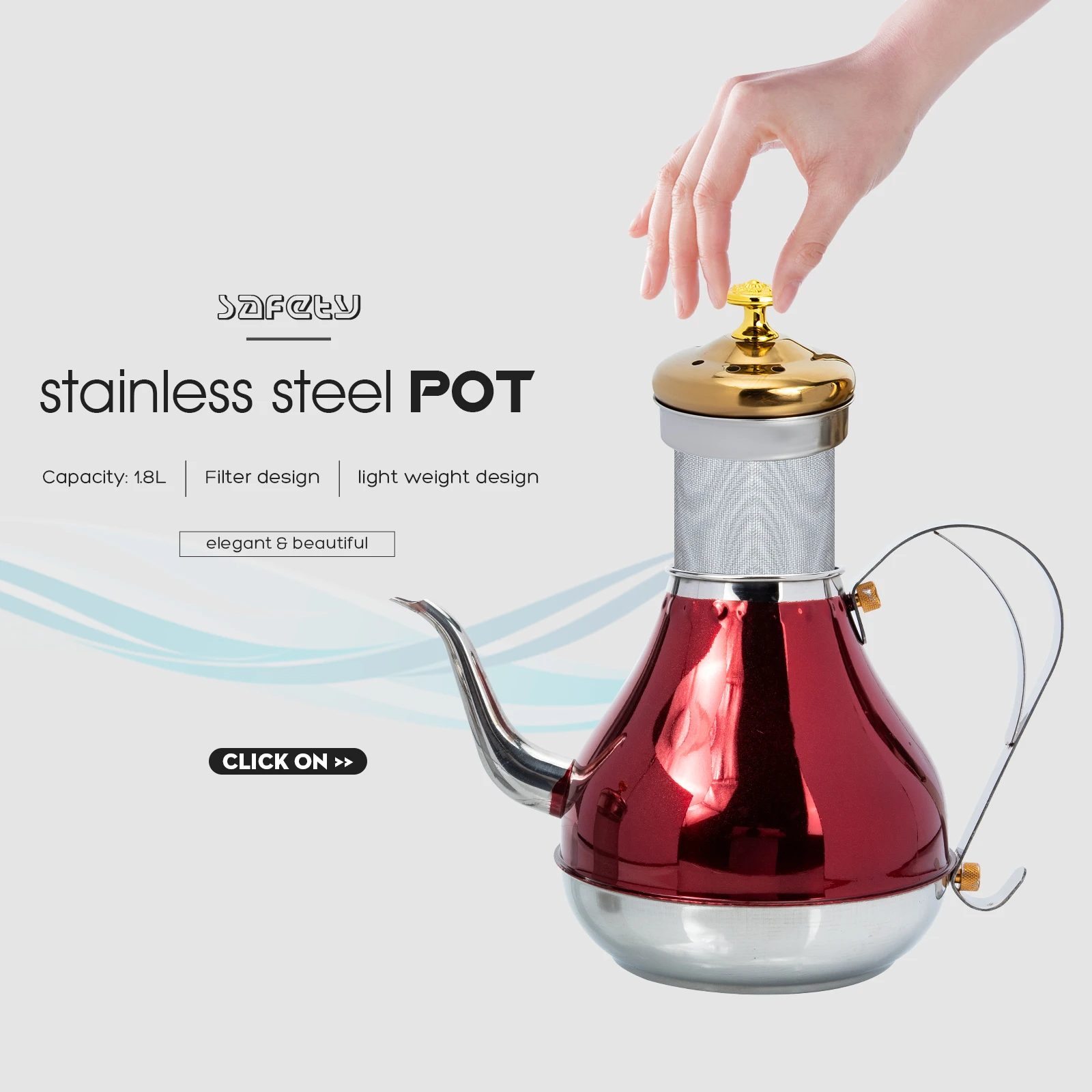 

Stainless Steel Teapot Large Capacity Kettle Portable Water Pot Gooseneck Home Boiler Practical Easy Use Elegant Design