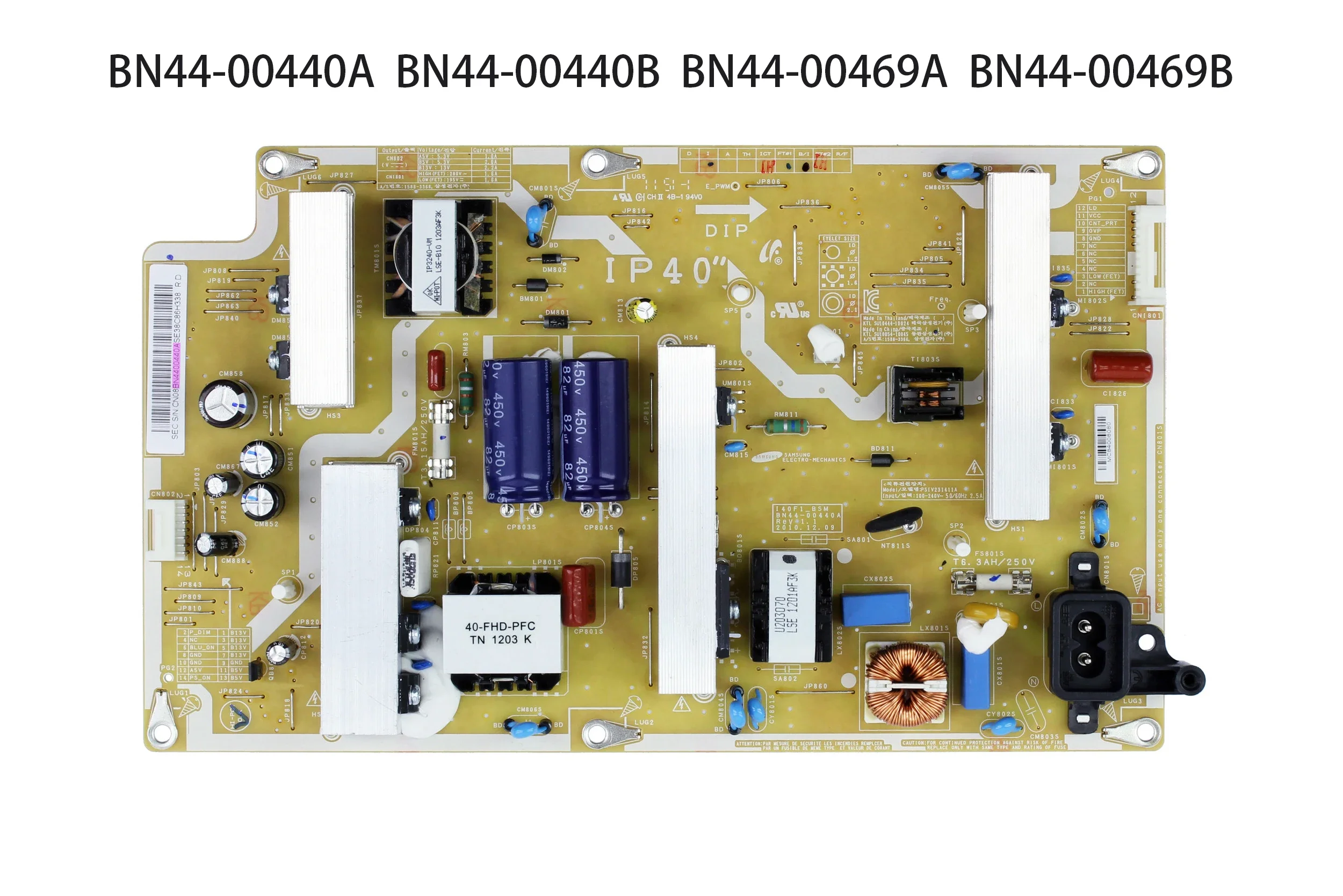 

BN44-00440A BN44-00440B BN44-00469A BN44-00469B I40F1_BHS I40F1_BDM Power Board is for LN40D550K1F LN40D550K7R LN40E550F7F TV