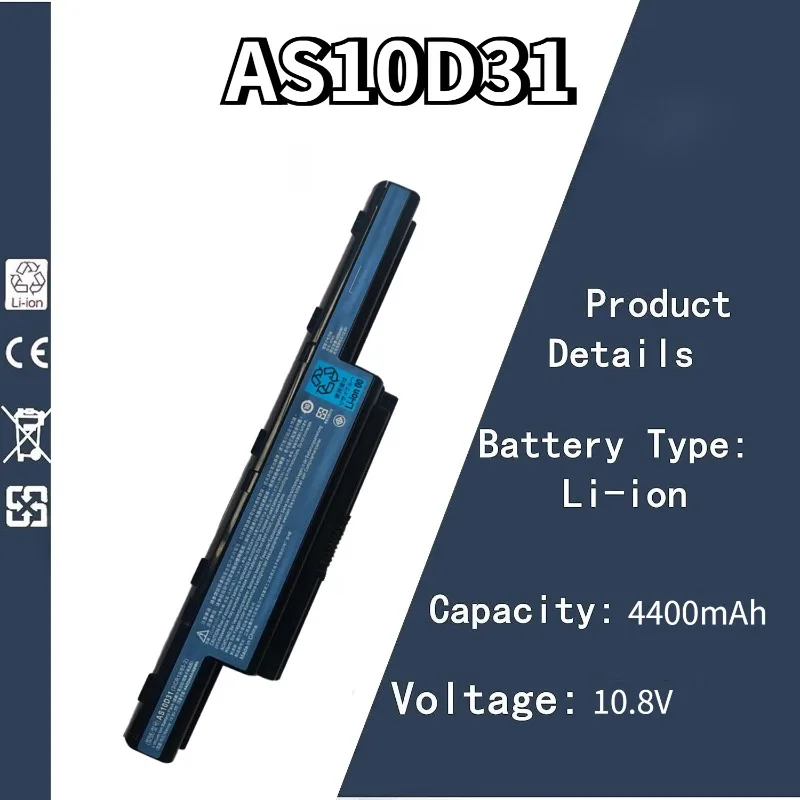 

10.8V 4400mAh AS10D31 Battery For Acer Aspire AS10D31 AS10D81 V3-571G V3-771g AS10D51 AS10D61 AS10D71 AS10D75 5741 5742 5750