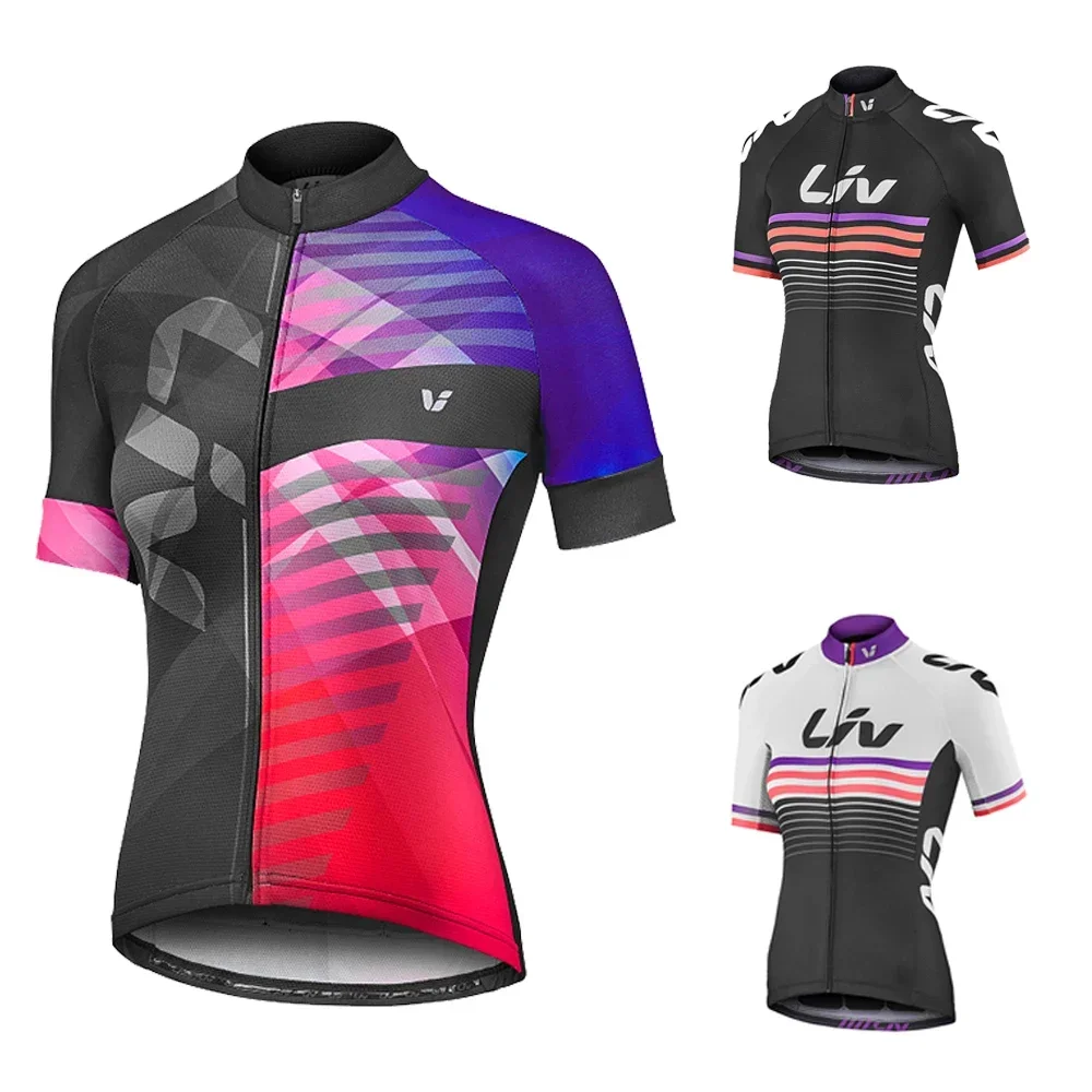 

LIV 2025 велосипедный трикотаж женский с коротким рукавом вентиляционная одежда для велоспорта летний MTB велосипедный трикотаж топы гоночная спортивная велосипедная рубашка