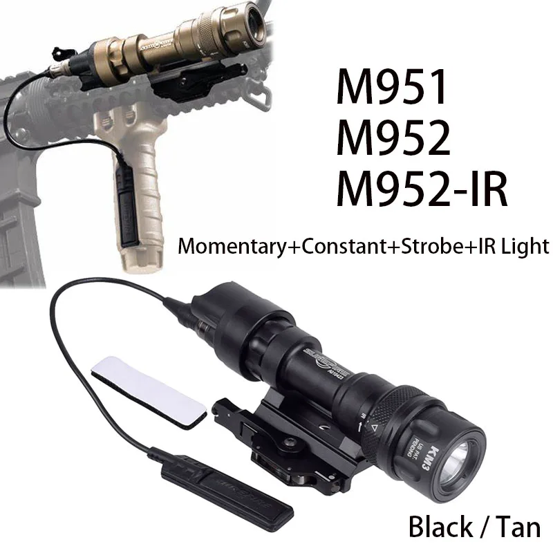 Tactical SF M951 M952 M952V IR Scout Weapon Light Gun LED Flashlight Switch AR15 M4 Rifle Airsoft Torch Hunting Gun Lamp Hunting