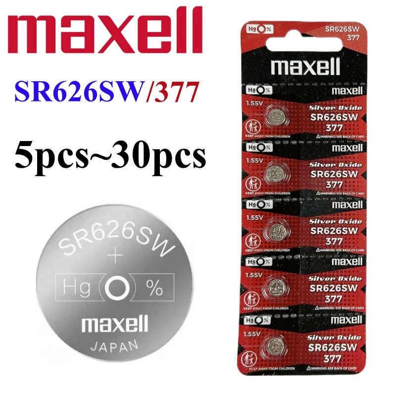 5pcs-30pcs SR626SW For AG4  V377 377A LR626 SR66 LR66 Watch Battery 1.55V Silver Battery Button Coin Cell for Toy Remote