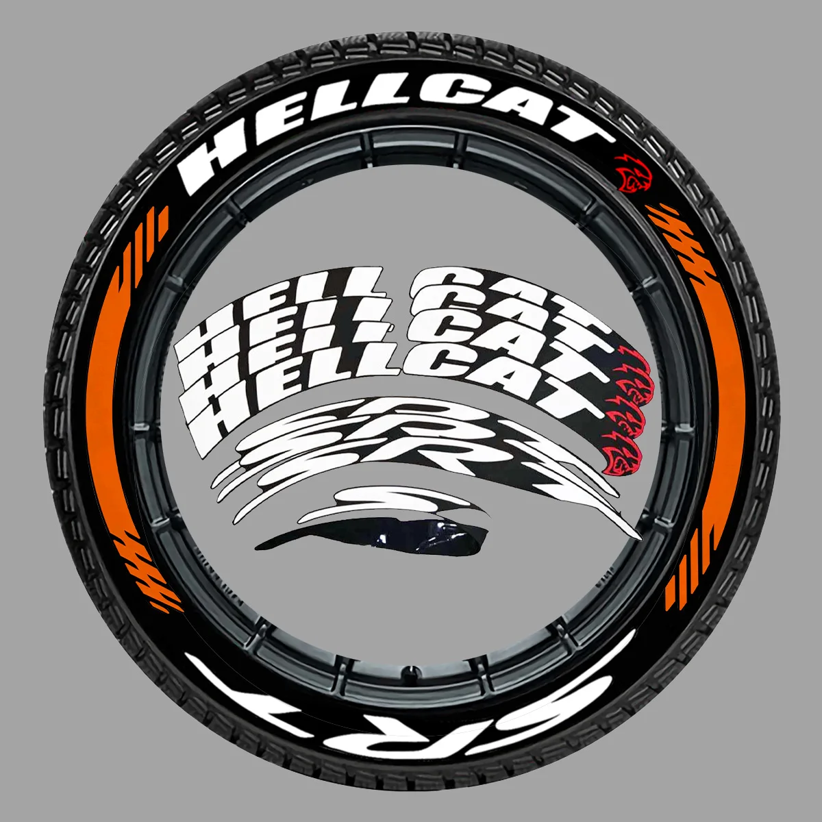 SRT  3D Car Wheel Tuning Permanent Rubber Conjoined Lettering Stickers  for Toyota Honda Porsche BMW Benz Audi VW Mitsubishi