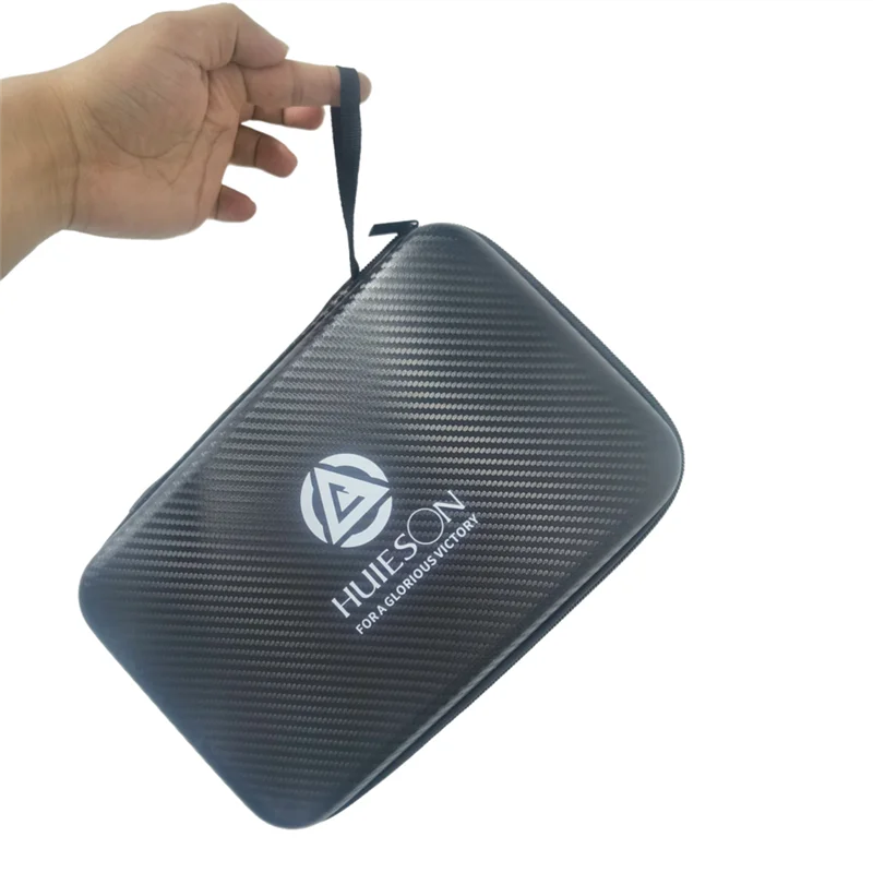 HUIESON Hard Shell Table Tennis Racket Case Waterproof EVA Carbon Fiber Texture Ping Pong Paddle Bag for 2 Rackets view 4