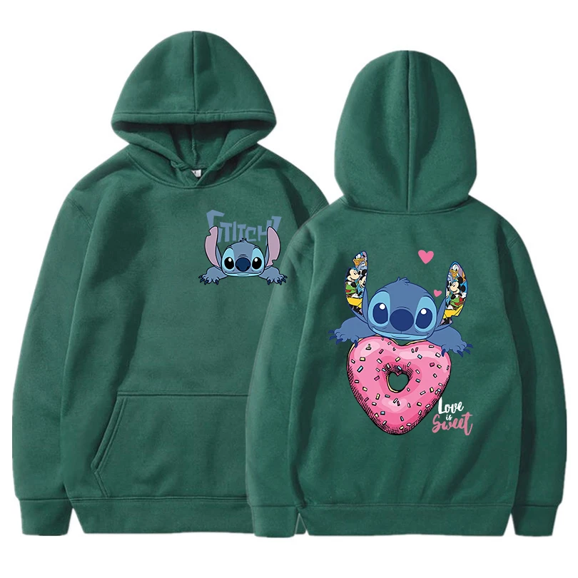 y2k Harajuku Winter Disney Stitch Hoodies Women Harajuku Cute Anime Sweatshirt Manga Streetwear Hoody Female Unisex