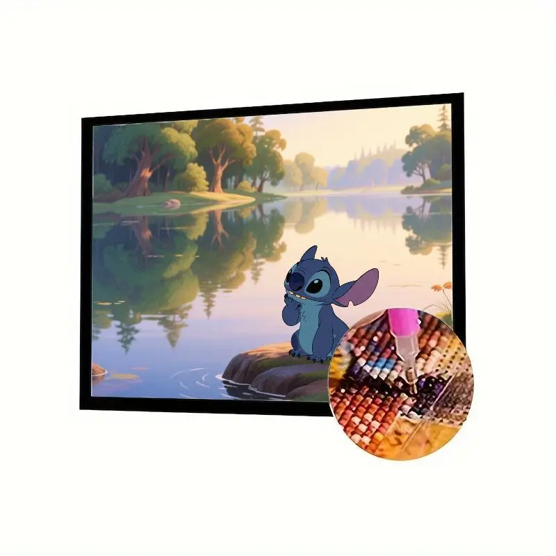 

1 шт. Disney Lilo & Stitch Full Drill 5D Набор для алмазной живописи - Милый мультяшный стежок от Мирного озера Пейзаж DIY Алмазное искусство для