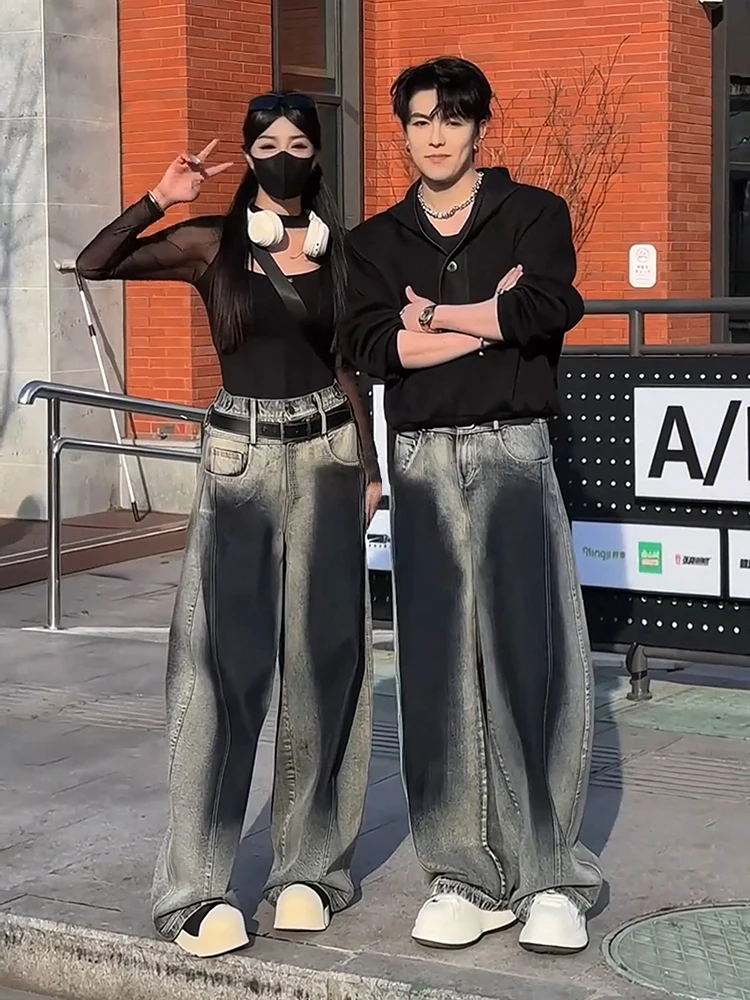 

Cleanfit Men's adual Flared Jeans High Waist Straight Leg Long Length Double Waist Design Sensation Wear Resistant Casual J...