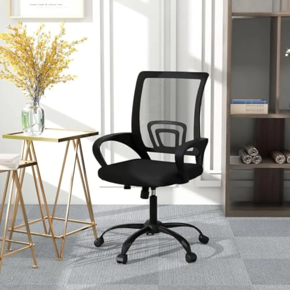 Ergonomic Mesh Office Chairs 6 Pack – Height Adjustable Swivel Desk Seating with Breathable Back Support, 360° Rotation, Smooth-