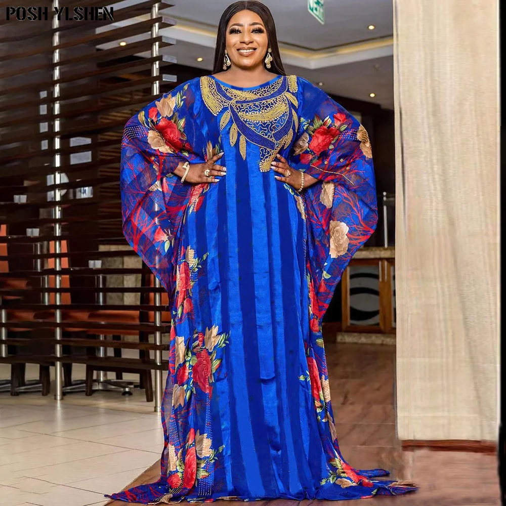 

African Dresses For Women 2023 Muslim Chiffon Maxi Femme Robe Nigerian Traditional Clothes Summer Fashion Abayas Dubai Boubou