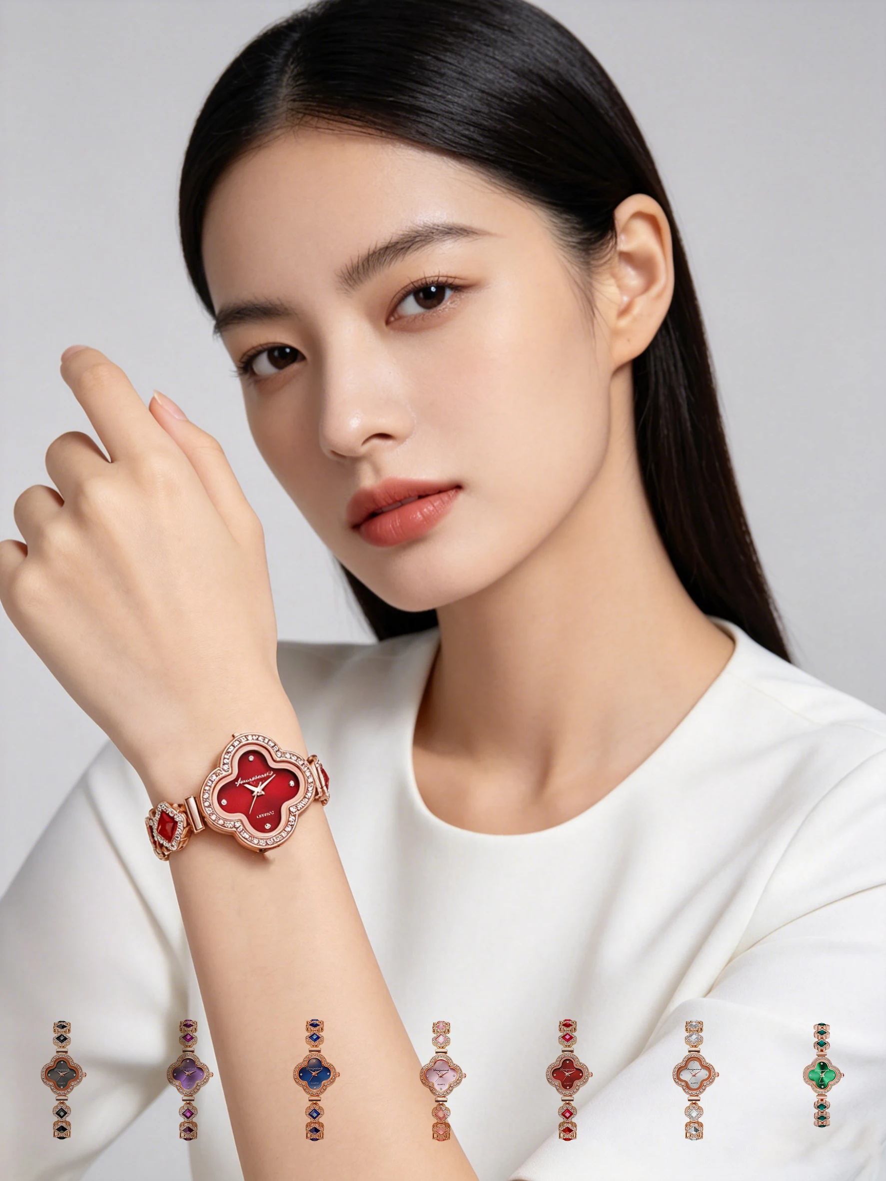 Luxury Women's Fashion Simple Vintage Rhinestone Alloy Wrist Watches Gift
