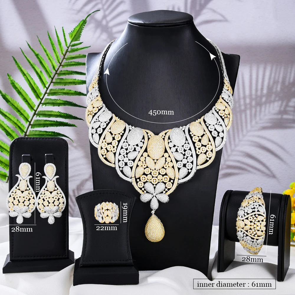 GODKI Famous Brand Disc Balls Luxury Nigerian Dubai Jewelry Sets For Women Cubic Zircon Wedding Bridal Jewelry Sets 2023