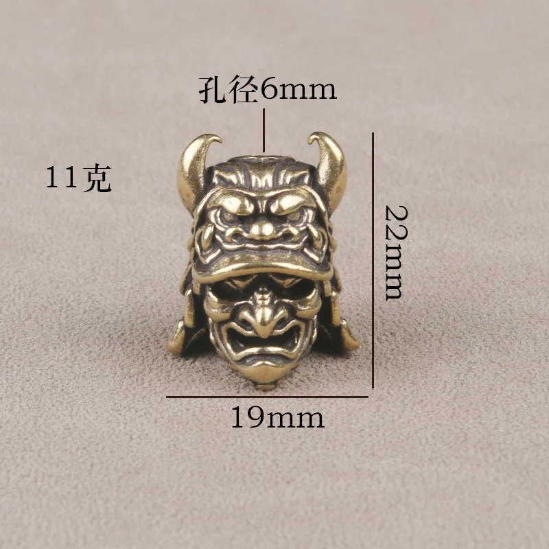samurai keychain sJapanese Eagle Nose Samurai Helmet Brass Knife Bead Woven Paracord Keychain Lanyard Pendant Outdoor EDC DIY Ha
