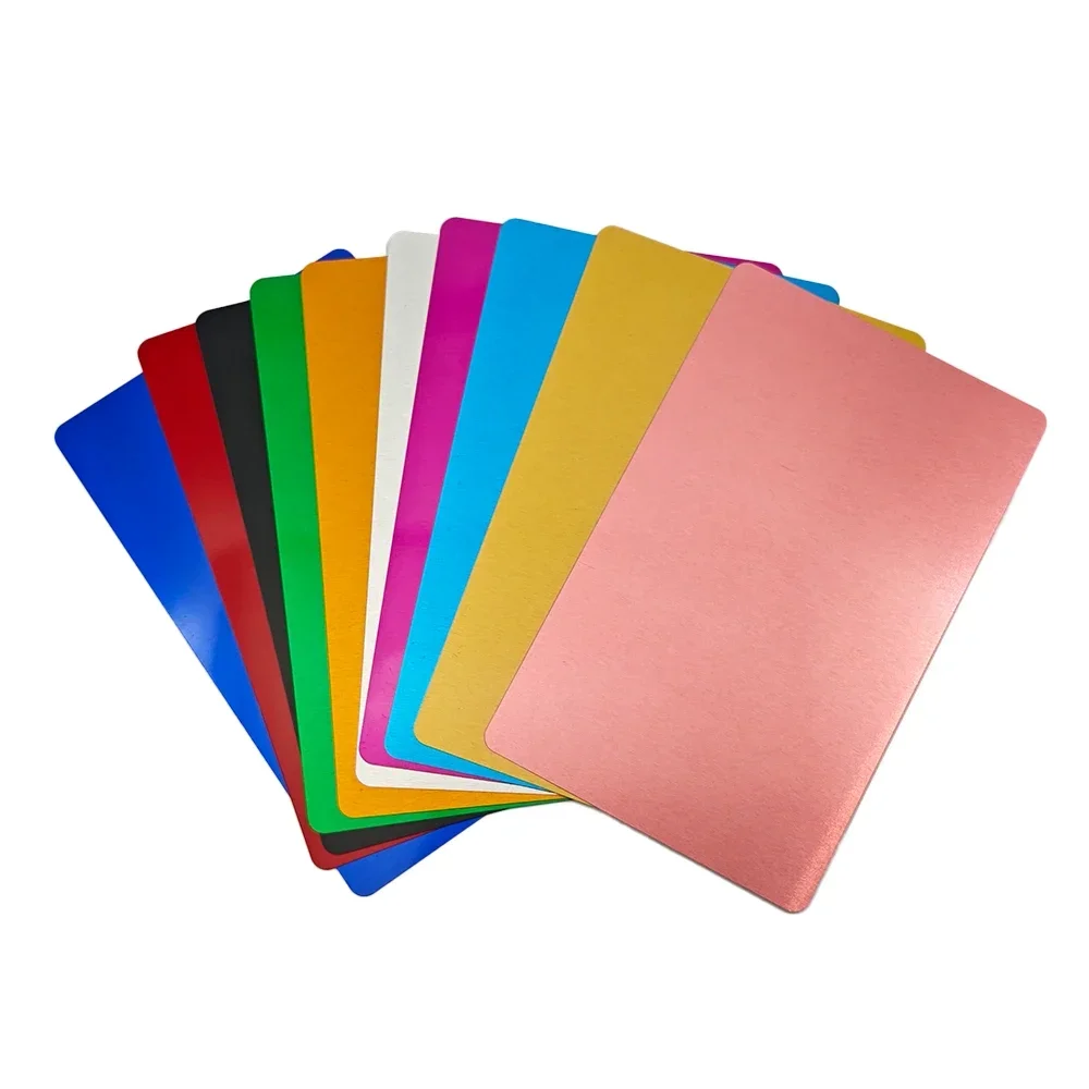 

0.2mm Blank Sheet Laser Marking Colorful Anodized Aluminum Blank Metal Business Cards