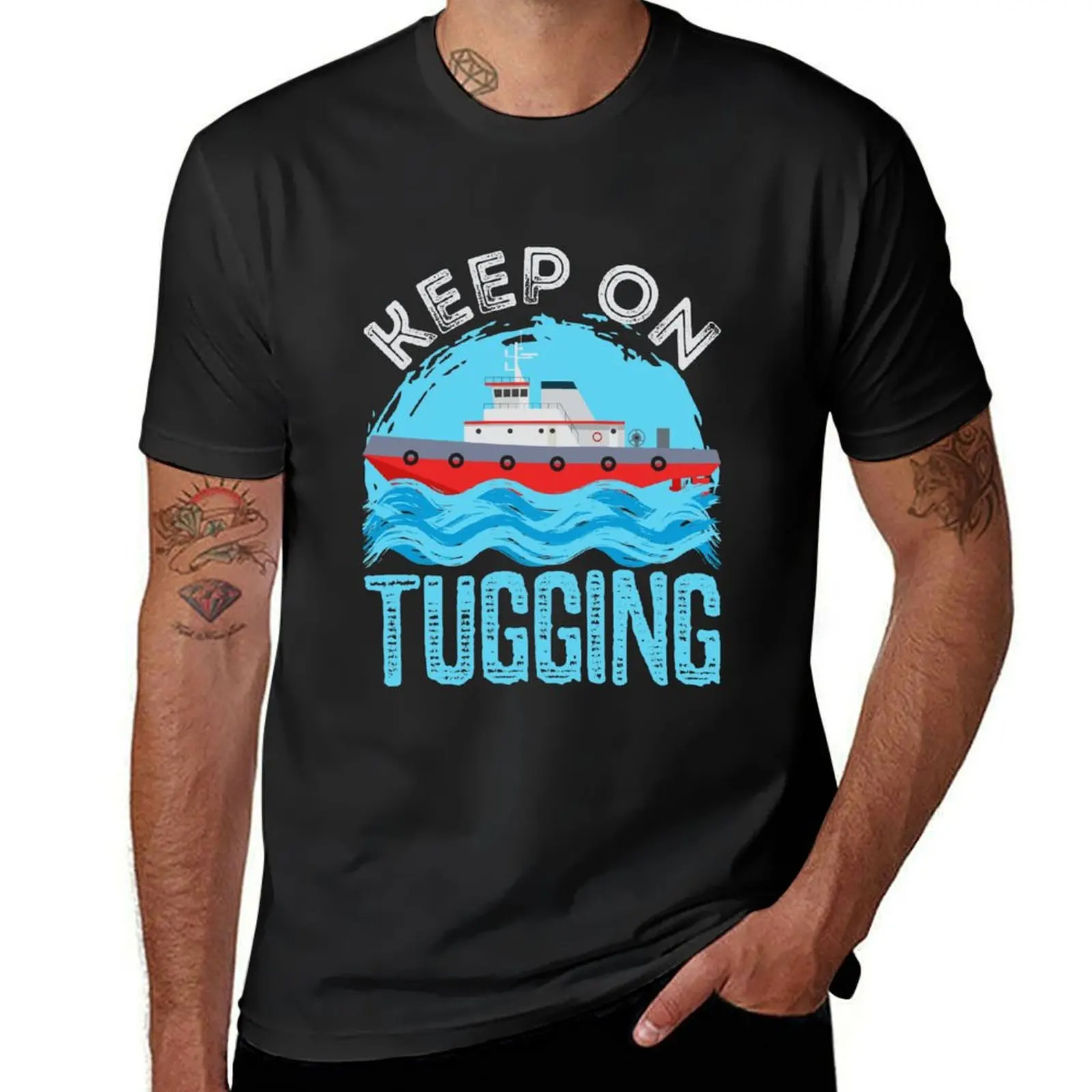 Tugboat Keep On Tugging T-Shirt cute tops oversized t shirts for men